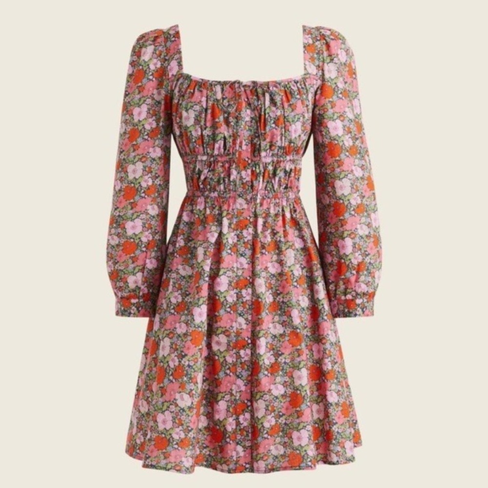 J Crew Liberty cinched waist cottagecore dress